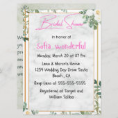 Aquarellfarben Blumenrahmen Bridal Dusche Einladun Einladung (Vorne/Hinten)