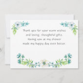 Aquarellfarben Blumenrosa Einhorn Danke (Rückseite)