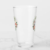 Aquarellfarben Blumenschreath Monogram Weihnachten Glas (Links)