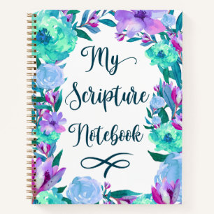 Aquarellfarben-Blumenschrift-Notebook Notizblock