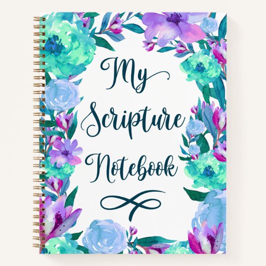 Aquarellfarben-Blumenschrift-Notebook Notizblock (Vorderseite)