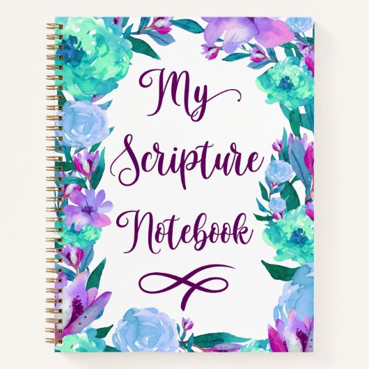 Aquarellfarben-Blumenschrift-Notebook Notizblock (Vorderseite)