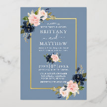 Aquarellfarben Blumenzehen Pink Dusty Blue Gold