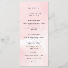 Aquarellfarben | Blush Pink Floral Wedding Menu Menükarte