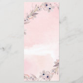 Aquarellfarben | Blush Pink Floral Wedding Menu Menükarte (Rückseite)