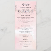 Aquarellfarben | Blush Pink Floral Wedding Menu Menükarte (Vorderseite)