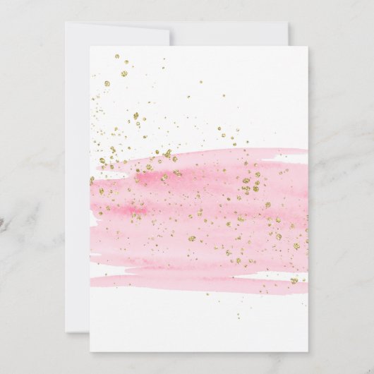Aquarellfarben Blush Pink und Gold Foto Booth Card Einladung (Rückseite)
