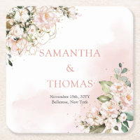Aquarellfarben Blush Rose Eukalyptus Goldhochzeit