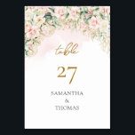 Aquarellfarben Blush Rose Eukalyptus Goldhochzeit Tischnummer<br><div class="desc">Unsere elegante Hochzeitsgalerie mit blühendem Glitzer und goldenem Blumenmotiv strahlt Eleganz und Charme aus, perfekt für Paare, die eine Mischung aus Naturschönheiten und glamourösen Akzenten für ihren besonderen Tag suchen. Die zarten Blumendesigns, gepaart mit subtilen Goldakzenten und beruhigenden Salbeieukalyptuselementen, schaffen eine bezaubernde und gehobene Ästhetik und setzen den Ton für...</div>