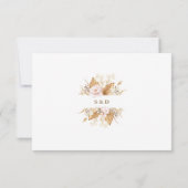 Aquarellfarben Blush Rose Pampas Grass Goldhochzei RSVP Karte (Rückseite)