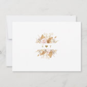 Aquarellfarben Blush Rose Pampas Grass Goldhochzei Save The Date (Rückseite)