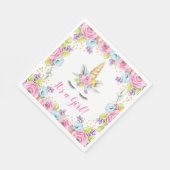 Aquarellfarben Blütendusche Es ist eine Girl Baby Serviette (Ecke)