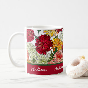 Aquarellfarben Blütenfarben Moderner botanischer N Kaffeetasse