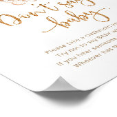 Aquarellfarben Blütengold Blütenschwarz Kein Babys Poster (Ecke)