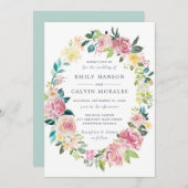 Aquarellfarben Blütengrün Gewürzkraut Einladung (Vorne/Hinten)