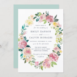 Aquarellfarben Blütengrün Gewürzkraut Einladung