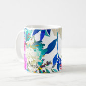 Aquarellfarben Blütenkolorfarbenpflaume Spaß hell  Kaffeetasse (Vorderseite Links)