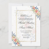 Aquarellfarben Blütenmuskulatur Hochzeit Einladung (Vorderseite)