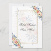 Aquarellfarben Blütenmuskulatur Hochzeit Einladung (Rückseite)