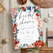 Aquarellfarben Blütenorange Bohemisches Brautparty Einladung