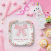 Aquarellfarben Blütenpinke Bugmädchen Dusche moder Pappteller (Party)