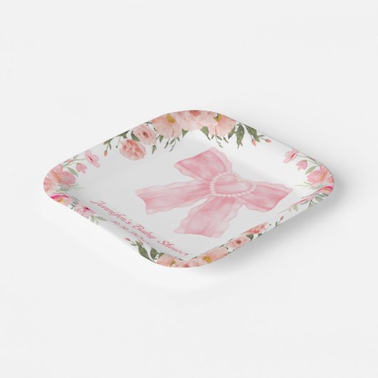 Aquarellfarben Blütenpinke Bugmädchen Dusche moder Pappteller (Gewinkelt)