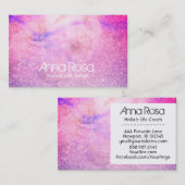 *~* Aquarellfarben Blütenrosa Blau Lila Visitenkarte (Vorne/Hinten)