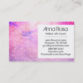*~* Aquarellfarben Blütenrosa Blau Lila Visitenkarte (Rückseite)