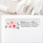 Aquarellfarben Blütenrosa Blume Rücksendeadresse (Insitu)