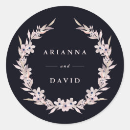 Aquarellfarben | Blütenrosa Blumenregen Runder Aufkleber