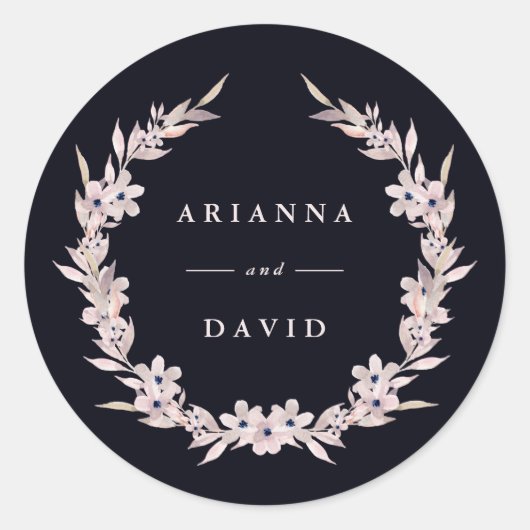 Aquarellfarben | Blütenrosa Blumenregen Runder Aufkleber (Vorderseite)