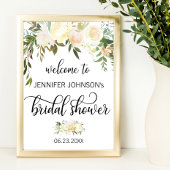 Aquarellfarben Blütenrosa Brautparty WELCOME SIGN Poster