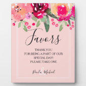 Aquarellfarben Blütenrosa Favoriten Schilder Plaqu Fotoplatte (Vorderseite)