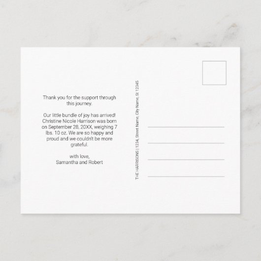 Aquarellfarben Blütenrosa Türkisfarben Kindermädch Ankündigungspostkarte (Rückseite)