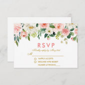 Aquarellfarben Blütenrosa UAWG Wedding P RSVP Karte (Vorne/Hinten)