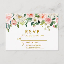 Aquarellfarben Blütenrosa UAWG Wedding RSVP Karte
