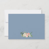 Aquarellfarben Blütenrosa Weißes Dusty Blue Weddin RSVP Karte (Rückseite)