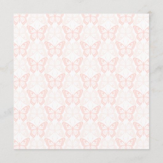 Aquarellfarben Blütenrot Rosa Schmetterling Party Programm (Rückseite)