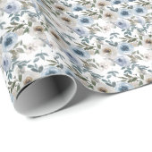 Aquarellfarben Blütenstaub Blau Blume Neck Tie Geschenkpapier (Rolleneckpunkt)