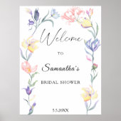 Aquarellfarben - Brautparty-Begrüßungszeichen Poster (Vorne)