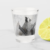 Aquarellfarben Breitengraben Schilderglas | Stadt Schnapsglas (Vorderseite)