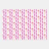 Aquarellfarben Bright Coquette Bows Weihnachtsbaum Geschenkpapier Set (Vorderseite 3)