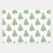 Aquarellfarben Bright Coquette Bows Weihnachtsbaum Geschenkpapier Set (Vorderseite)