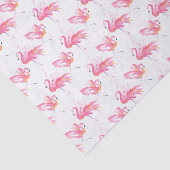 Aquarellfarben Bright Pink Flamingo Muster Seidenpapier (Ausschnitt)