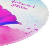 Aquarellfarben California Poppy Pink Blau Schneidebrett (Ecke)