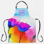 Aquarellfarben California Poppy Pink Blau Schürze (Vorderseite)