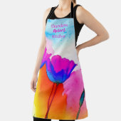 Aquarellfarben California Poppy Pink Blau Schürze (InSitu)