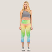 Aquarellfarben Capri Leggings (Vorderseite)