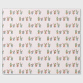 Aquarellfarben Chic Succules Pink Geschenkpapier (Flach)