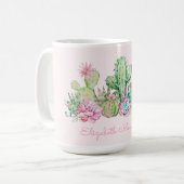 Aquarellfarben-Chic-Sukkulturen Kaffeetasse (Vorderseite Links)